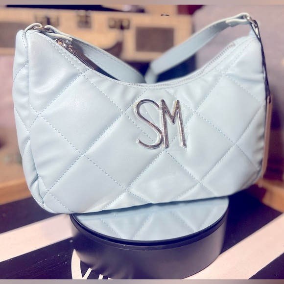 Steve Madden Light Blue Quilted Shoulder Bag - Picture 1 of 5